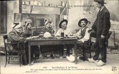 CPA Folklore LE BOURBONNAIS Invitation à la Noce Eh sans fançon les amis toute la Maisonnée on s'amu