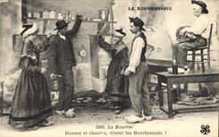 CPA Folklore LE BOURBONNAIS. - La bourrée Dancez et chantez  vivent les Bourbonnais!