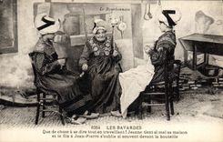 CPA Folklore Le Bourbonnais LES BAVARDES. Que de chose à se dire tout en travaillant! Jeanne tient s