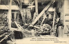 CPA Militaria NANCY Bombardement des 9-10 Septembre 1914 IntÃ©rieur des Ã©tablissements Eschnenlohr 