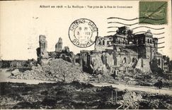 CPA Militaria Albert en 1918 La Basilique Vue prise de la Rue de Gommicourt