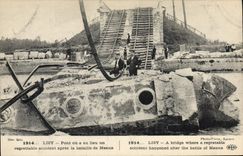 CPA Militaria 1914 LISY Pont oÃ¹ a eu lieu un regrettable accident aprÃ¨s la bataille de Meaux 