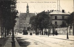 CPA VERSAILLES l'Hôtel de Ville et le Tribunal de Commerce Tramway