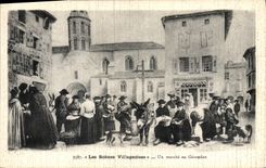 CPA Folklore Les Scènes Villageoise Un marché en Gévaudan 