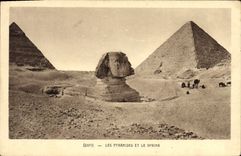 CPA Egypt Egypte  Les Pyramides et le Sphinx 