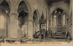CPA Militaria Soissons Interieur de l'Eglise Saint Waast 