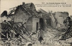 CPA Militaria La Grande Guerre 1914 16 Neuville Saint Vaast Aspect d'un coin du village apres la vic