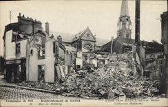 CPA Militaria Campagne de 1914 Bombardement de Reims Rue de Betheny 