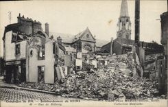 CPA Militaria Campagne de 1914 Bombardement de Reims Rue de Betheny 