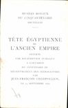 CPA Egypt Egypte Tete Egyptienne De l'Ancien Empire Musees Royaun du Cinquantenaire Brunelles 