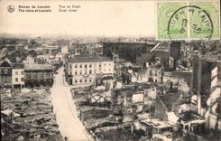 CPA Militaria Ruines de Louvain Rue de Diest 