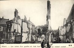 CPA Militaria Albert Les ruines d'un quartier ou s'est livre un violent combat