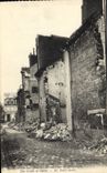 CPA Militaria Reims Rue St Yon bombarde et incendiee 