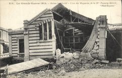 CPA Militaria La Grande Guerre 1914 Reims bombarde L'un des Magasins de la M Pomery detruit 