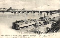 CPA Lyon Quai du Rhune Pont de la Guillotiere 