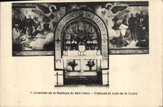 CPA Collection de la Basilique du Bois Chenu Fresques et Autel de la Crypte 