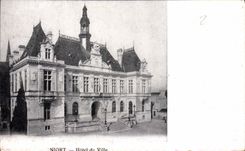 CPA Niort Hotel de Ville Publicite Le Lait d'Appenzell