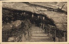 CPA Grottes d'Arcy sur cure Yonne La Descente 