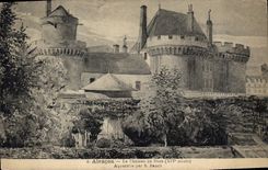 CPA Alencon Le Chateau de Dues XIV siecle Aquarelle par S Broux 