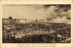 CPA Musee de Grenoble Meulen Van Der Ecole Flamande Louis XIV traversant le Pont Neuf et se rendant 