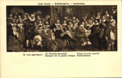 CPA Oude Kunst Rijksmuseum Amsterdam B Van Der Helst De Schuttersmaaltijd 