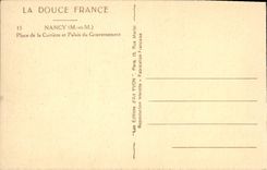 CPA La Douce France Nancy Place de la Carriere et Palais du Gouvernement 