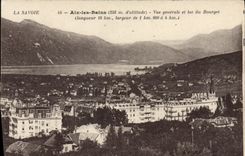 CPA La Savoie Aix les Bains 258 m d'altitude Vue generale et lac du Bourget 