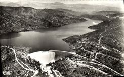 CPM Frejus Var A Vue aerienne Lae et Barrage de Malpasset avant la catastrophe 