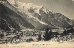 CPA Chamonix et le Mont Blanc Alt 1050 m 