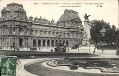 CPA Paris Place du Carrousel Pavillon Richelieu et Statue de Gambella 