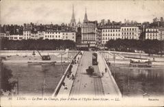 CPA Lyon Pont du Change Place d'Albon et l'Eglise Saint Nizier 