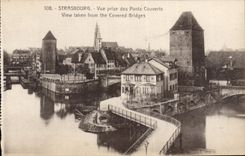 CPA Strasbourg Vue Prise des Ponts Couverts 