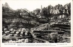 CPA Montserrat Detail de la Montanya Amb els Camps d'Ametllers Florits 