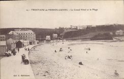 CPA Trestou en Perros Guirec Le Grand Hotel et la Plage 