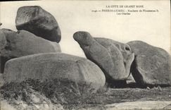 CPA La Cote de Granit Rose Perros Guirec Roches de Ploumanach Les Otaries 