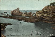 CPA Biarritz vue vers le Rocher de la Vierge 