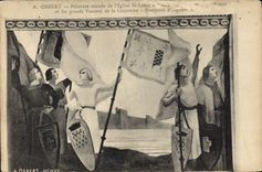 CPA Osbert Peinture Murale de l'Eglise St Louis 