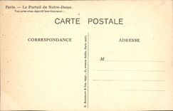 CPA Paris Le Portail de Notre Dame Vue prise avee objectif Som Berthiot 