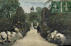 CPA Paris Las Buttes Chaumont Entree du Pont Suspendu