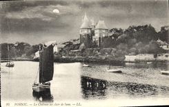 CPA Pornic Le chateau au clair de lune 