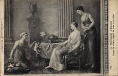 CPA Palais de Fontainebleu La Marchande d'Amours D'apres le tableau original de Vien 1719 1809 