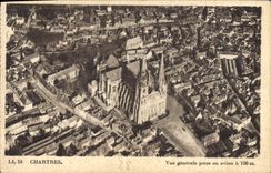 CPA Chartres Vue generale prise en avion a 100 m 