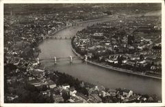 CPA Serie Fliegeraufnahmen Die vier Rheinbrucken 