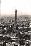 CPA Paris Vue aerienne de la Tour Eiffel la Seine et l'Arc de Triomphe de l'Etoile 