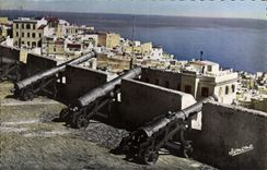 CPA Alger Lex Vieux Remparts avec leurs Canons Turcs 