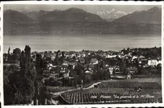 CPA Morges Vue generale et le Mt Blanc