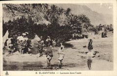 CPA El Kantara Laveuses dans l'oasis 