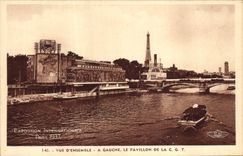 CPA Exposition Internationale Paris 1937 Vue d'ensemble A Gauche le Pavillon de la CGT Tour Eiffel