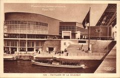 CPA Exposition Internationale Paris 1937 Pavillon de la Belgique Tour Eiffel