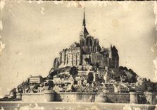 CPA Mont Saint Michel Manche Vue generale cote Est 